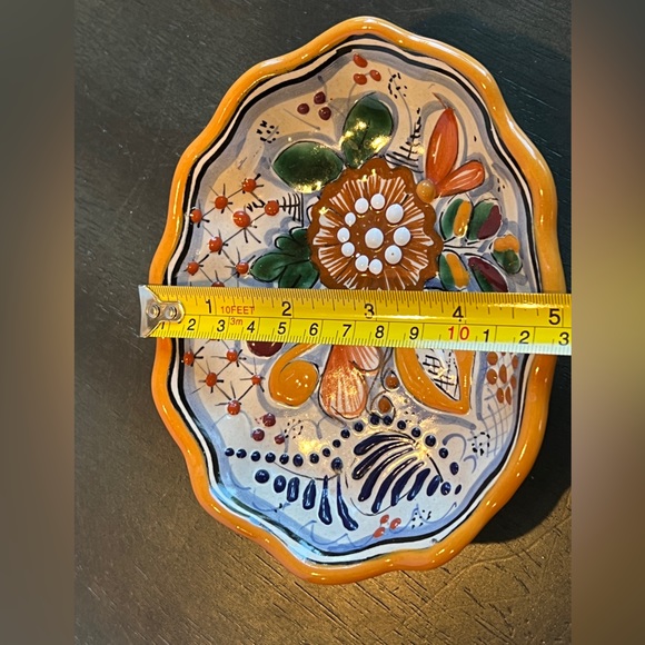 Del carmen Talavera Dipinto Amano Trinket Dish Tray Colorful. - Picture 5 of 7